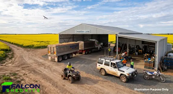 Falcon Shed Kits Drive Thru with Lean-To