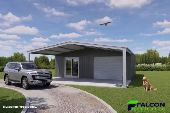 Falcon Shed Kits Garaports Gable with Carport Front