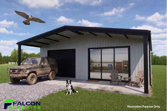 Falcon Shed Kits Garaports Gable with Carport Front