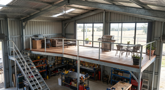 Mezzanine Stairs Facing Inwards
