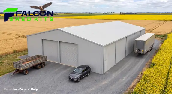 Falcon Gable 2 Roller Doors 1 Personal Access Door Zincalume
