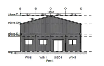 Falcon Workshop with Mezzanine Plan Front