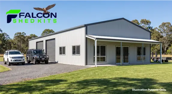 Falcon Workshop with Mezzanine Southerly with Basalt Contrast